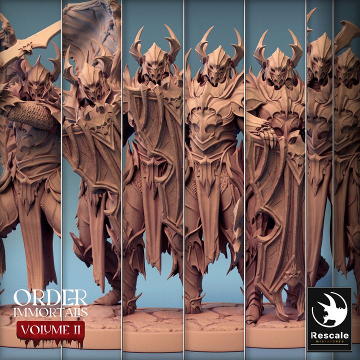 Collection Undead Warrior Knight Miniature | Medium | Rescale Miniatures | D&D DnD Pathfinder Miniature