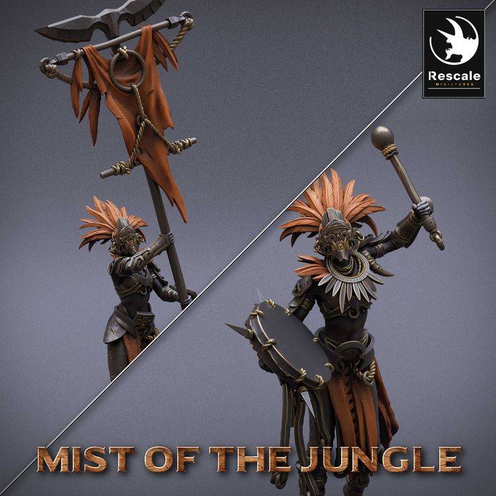 Collection Amazon Warrior Support Minis | Medium | Rescale Miniatures | D&D DnD Pathfinder Miniature