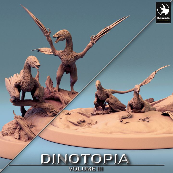 Collection Microraptor Dinosaur Beasts Collection | Medium | Rescale Miniatures | D&D DnD Pathfinder Miniature