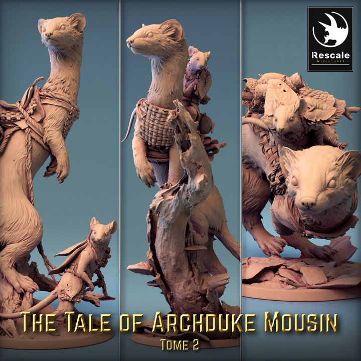 Collection Weasel Animal Companion Mount Beasts | Large | Rescale Miniatures | D&D DnD Pathfinder Miniature