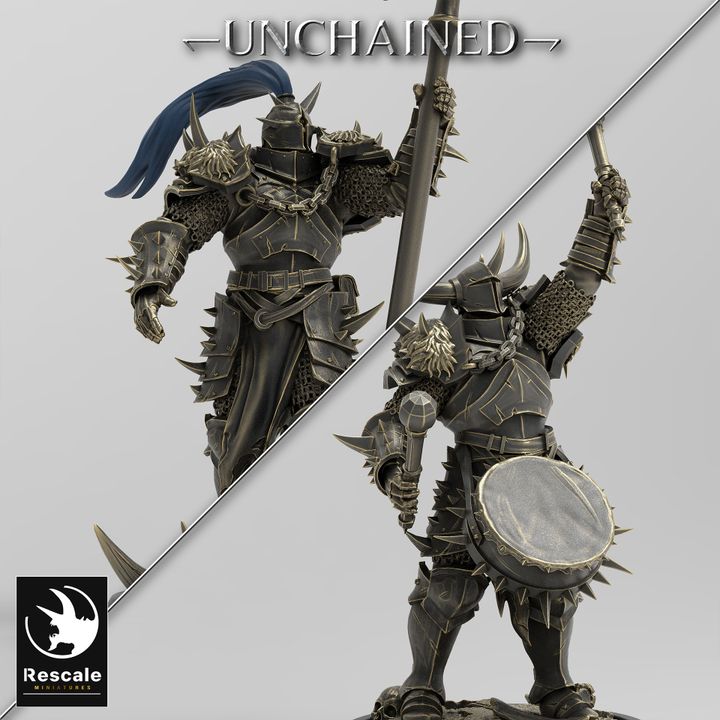 Olaf's Light Soldier Banner Warrior | Medium | Rescale Miniatures | D&D DnD Pathfinder Miniature