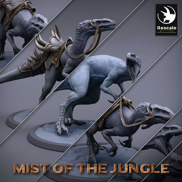 Collection Raptor Mounts Warriors Beasts | Large | Rescale Miniatures | D&D DnD Pathfinder Miniature