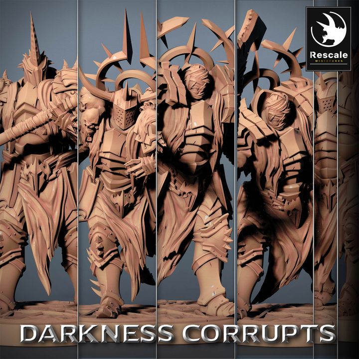 Collection Darknight Soldier Warrior Miniature | Medium | Rescale Miniatures | D&D DnD Pathfinder Miniature