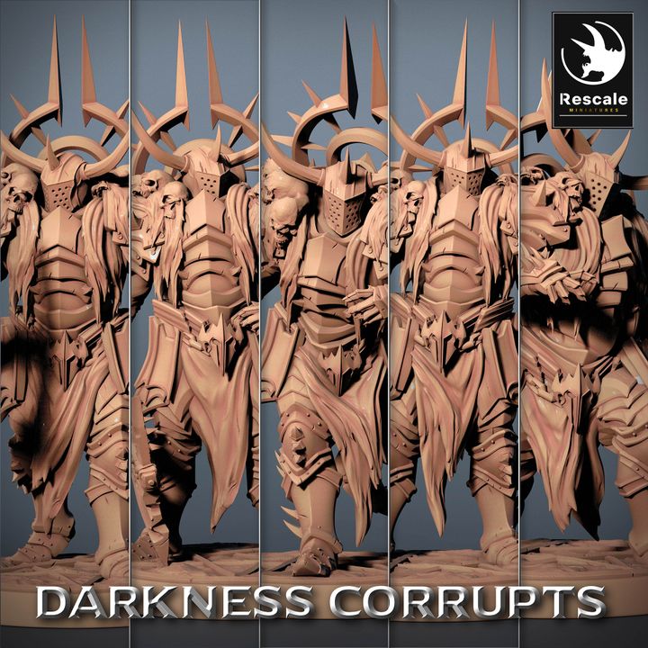 Collection Darknight Warrior Barbarian Fighter Axe | Medium | Rescale Miniatures | D&D DnD Pathfinder Miniature