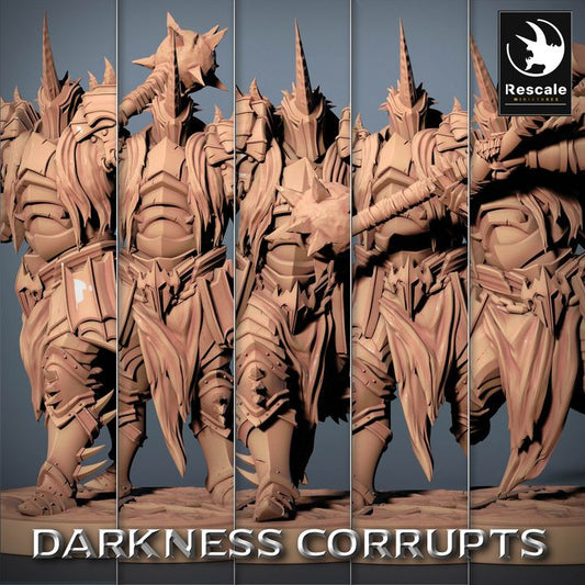 Collection Darknight Mace Warrior Fighter Paladin | Medium | Rescale Miniatures | D&D DnD Pathfinder Miniature