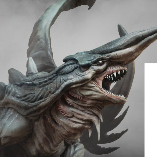 Pale Dragon - Roaring (100mm Base)