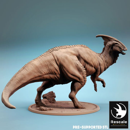 Parasaurolophus Kenku Mount Dinosaur | Gargantuan | Rescale Miniatures | D&D DnD Pathfinder Miniature