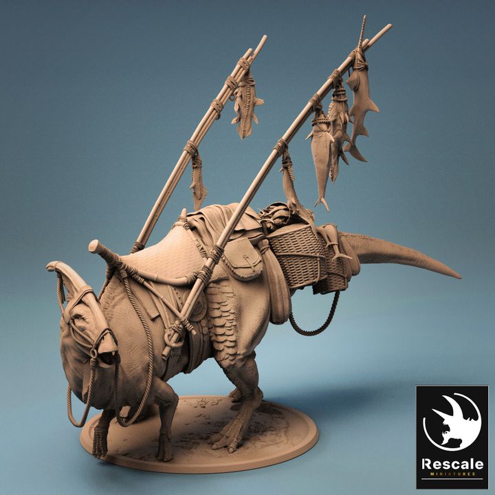 Parasaurolophus Kenku Mount Dinosaur | Gargantuan | Rescale Miniatures | D&D DnD Pathfinder Miniature