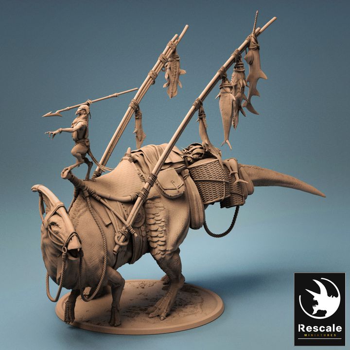 Parasaurolophus Kenku Mount Dinosaur | Gargantuan | Rescale Miniatures | D&D DnD Pathfinder Miniature