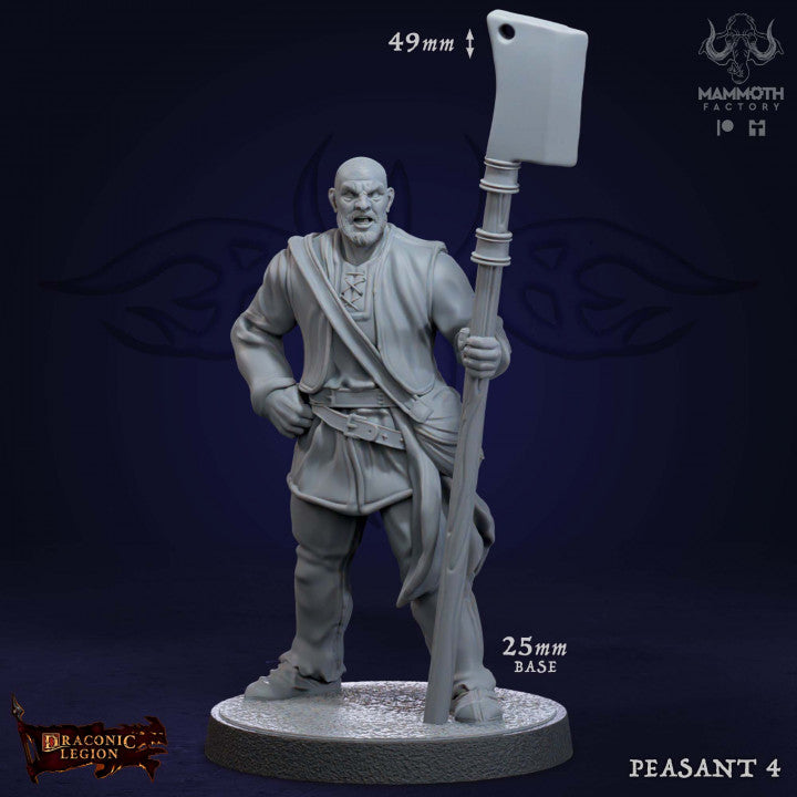 Peasant Mob Human Villager Cleaver | Medium | Mammoth Factory | D&D DnD Pathfinder Miniature
