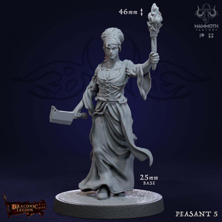 Peasant Mob Human Villager Cleaver | Medium | Mammoth Factory | D&D DnD Pathfinder Miniature