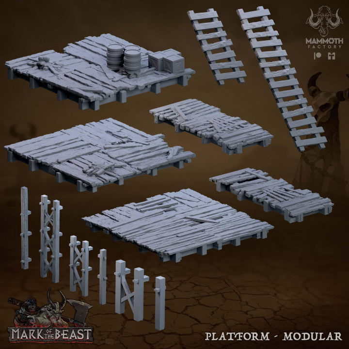 Modular Terrain Platforms Elevation Scenes | Medium | Mammoth Factory | D&D DnD Pathfinder Miniature