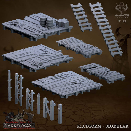 Modular Terrain Platforms Elevation Scenes | Medium | Mammoth Factory | D&D DnD Pathfinder Miniature