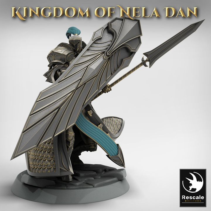 Elven Warrior Guard Spear Shield | Medium | Rescale Miniatures | D&D DnD Pathfinder Miniature