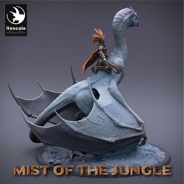 Collection Wyvern Rider Fighter Wyvern Miniature | Medium | Rescale Miniatures | D&D DnD Pathfinder Miniature