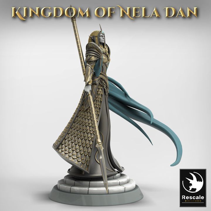 Elven Queen Warrior Command | Medium | Rescale Miniatures | D&D DnD Pathfinder Miniature