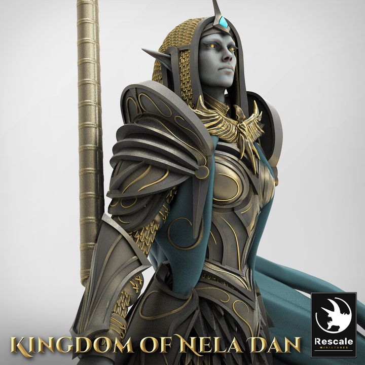 Elven Queen Warrior Command | Medium | Rescale Miniatures | D&D DnD Pathfinder Miniature