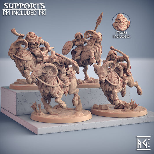 Dwarven Mounted Warriors Ram Rider | Large | Artisan Guild | D&D DnD Pathfinder Miniature