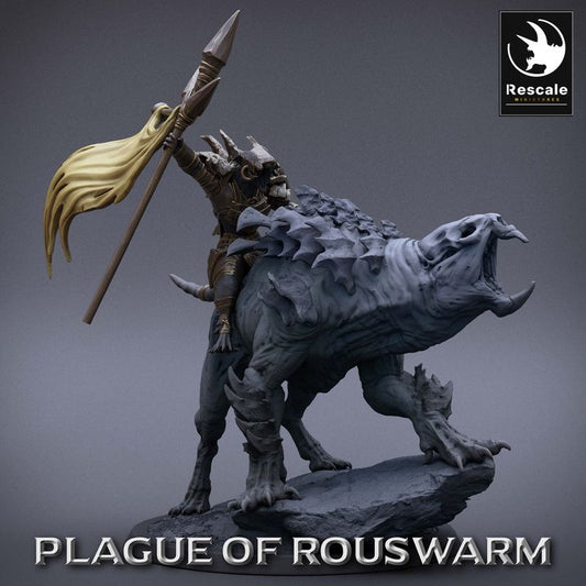 Rat Rider Roaring Banner - Charging (50mm Base)