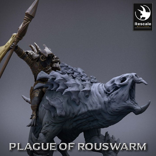 Rat Rider Roaring Banner - Charging (50mm Base)