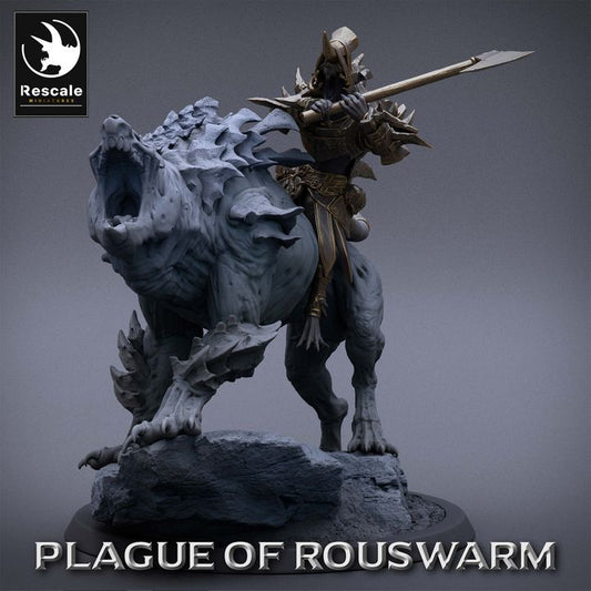 Rat Rider Warrior - Roaring (50mm Base)