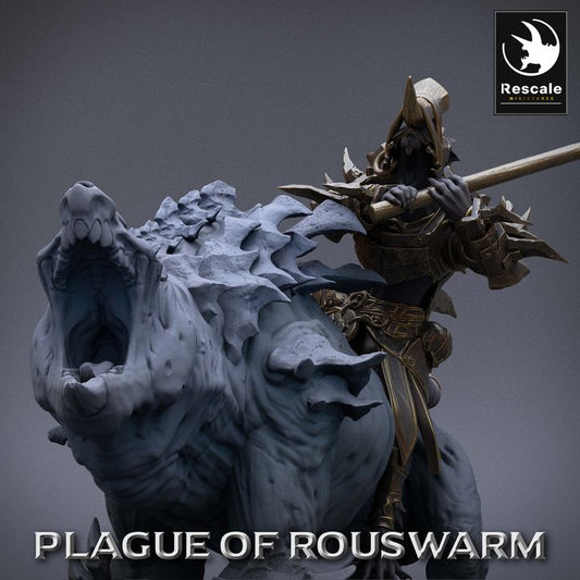 Rat Rider Warrior - Roaring (50mm Base)