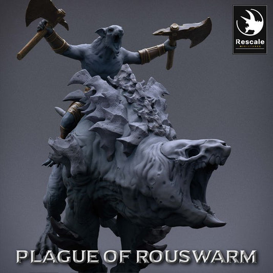 Rat Rider Barbarian - Mounted (50mm Base)