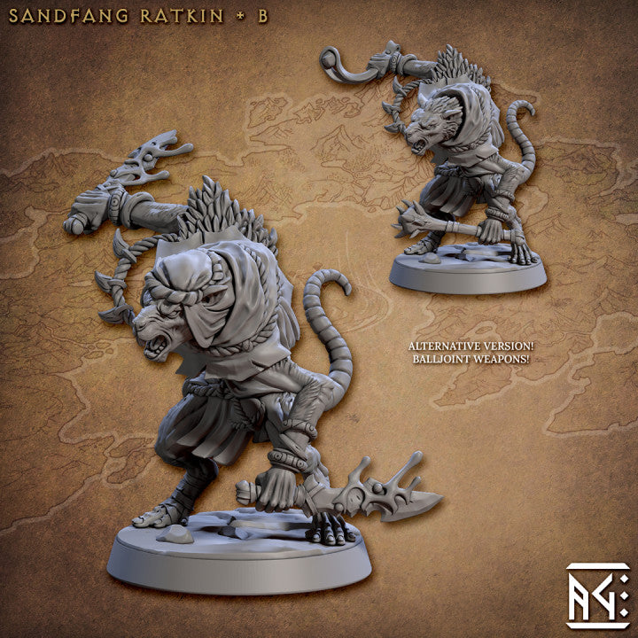 Sandfang Ratkin Rogue Warrior | Medium | Artisan Guild | D&D DnD Pathfinder Miniature