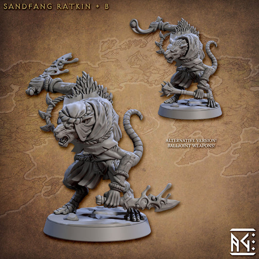 Sandfang Ratkin Rogue Warrior | Medium | Artisan Guild | D&D DnD Pathfinder Miniature