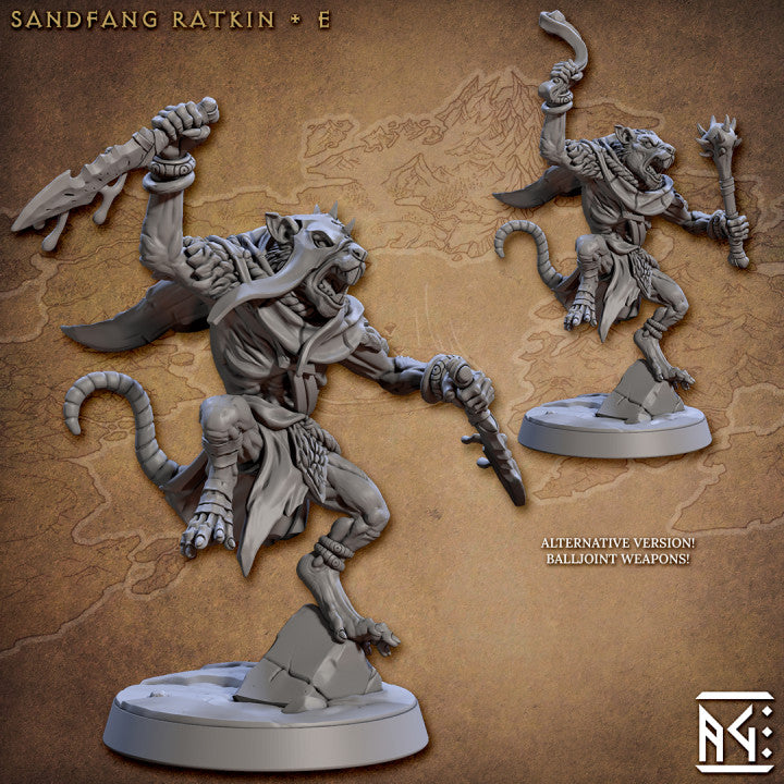 Sandfang Ratkin Rogue Miniature | Medium | Artisan Guild | D&D DnD Pathfinder Miniature