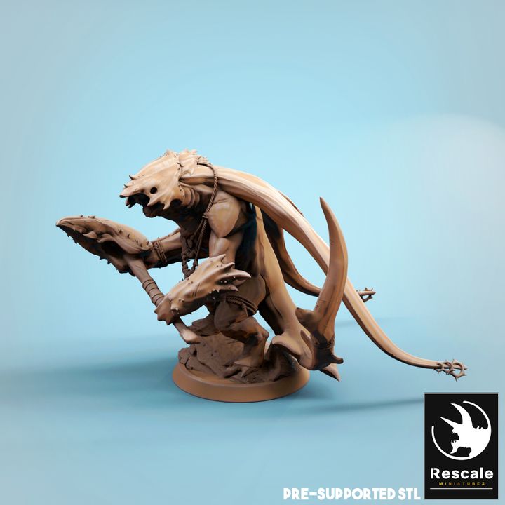 Ray-Men Tribal Aquatic Humanoid Miniature | Large | Rescale Miniatures | D&D DnD Pathfinder Miniature