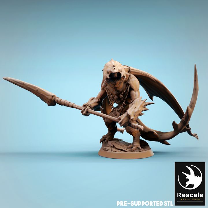 Ray-Men Tribal Aquatic Humanoid Miniature | Large | Rescale Miniatures | D&D DnD Pathfinder Miniature