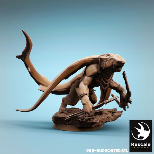 Ray-Men Tribal Aquatic Humanoid Miniature | Large | Rescale Miniatures | D&D DnD Pathfinder Miniature