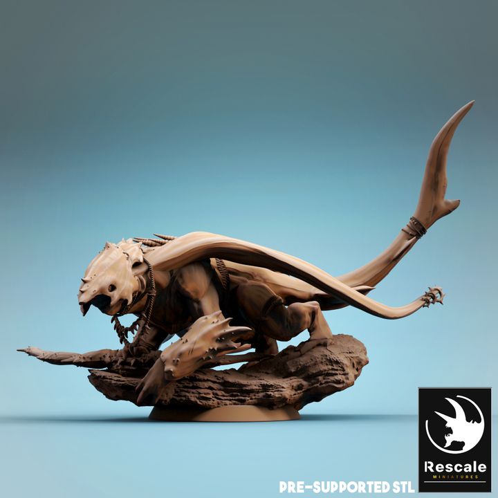 Ray-Men Tribal Aquatic Humanoid Miniature | Large | Rescale Miniatures | D&D DnD Pathfinder Miniature