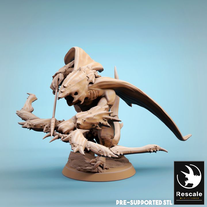 Ray-Men Tribal Aquatic Humanoid Miniature | Large | Rescale Miniatures | D&D DnD Pathfinder Miniature