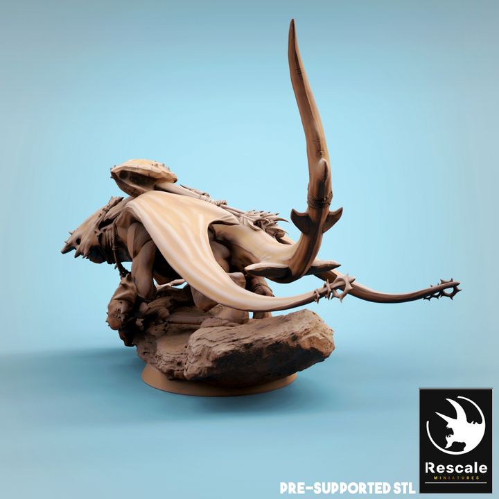 Ray-Men Tribal Aquatic Humanoid Miniature | Large | Rescale Miniatures | D&D DnD Pathfinder Miniature