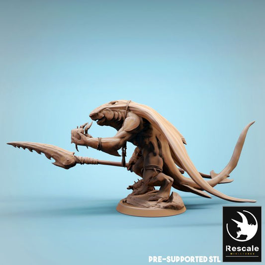 Ray-Men Tribal Aquatic Humanoid Miniature | Large | Rescale Miniatures | D&D DnD Pathfinder Miniature