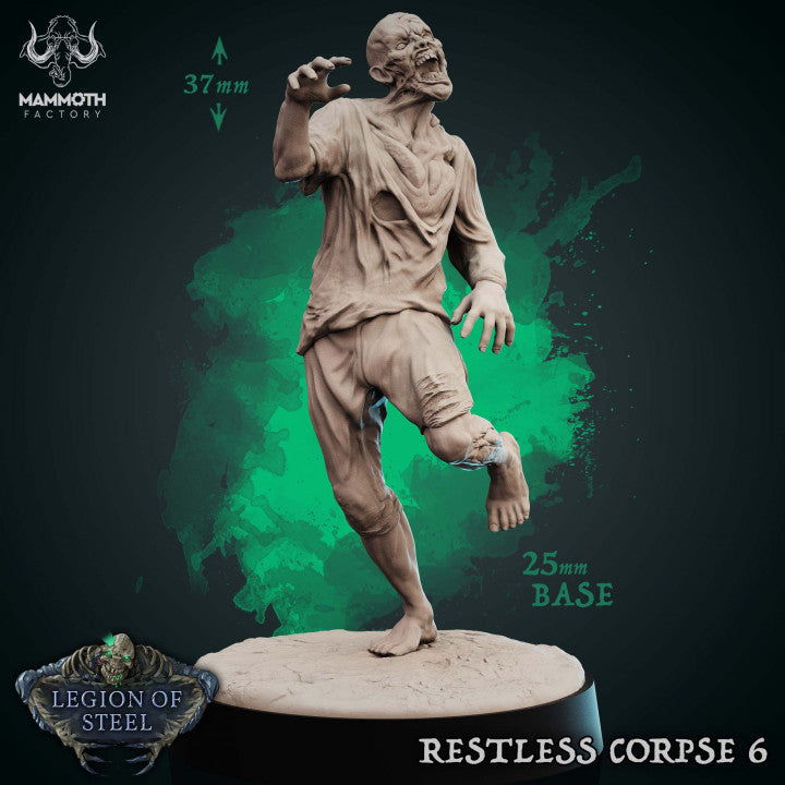 Restless Undead Zombie Miniature | Medium | Mammoth Factory | D&D DnD Pathfinder Miniature