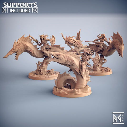 Triton Swordeel Riders Aquatic Warrior | Large | Artisan Guild | D&D DnD Pathfinder Miniature