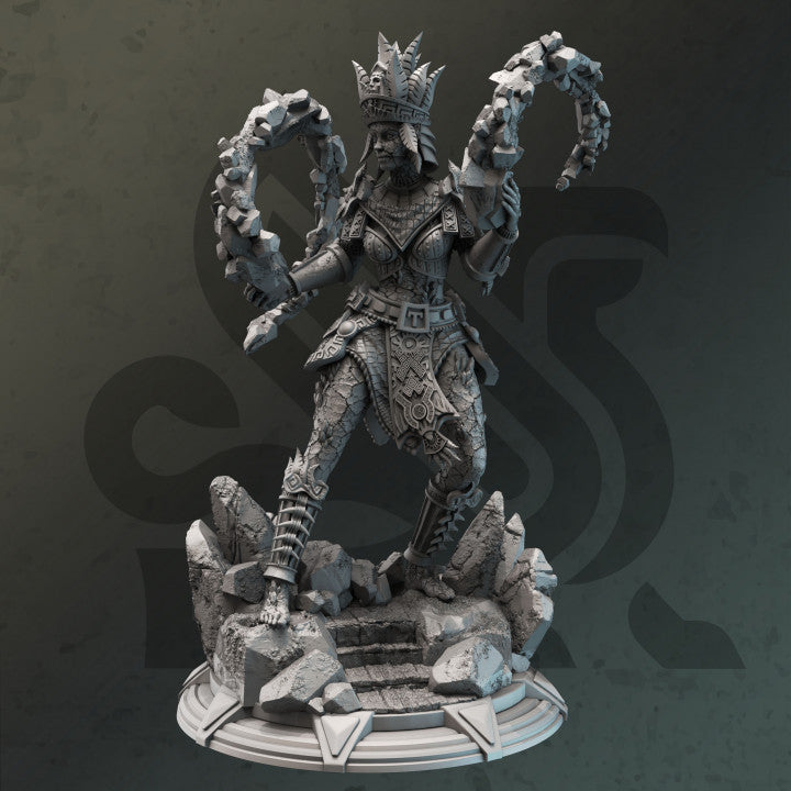 Earth Genasi Geomancer - Conjuring (25mm Base)