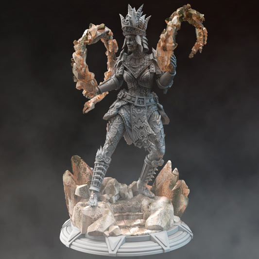 Earth Genasi Geomancer - Conjuring (25mm Base)