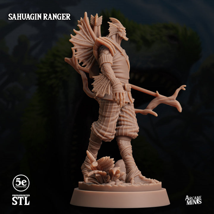 Sahuagin Ranger Bow Monster | Medium | Sordane Publishing | D&D DnD Pathfinder Miniature