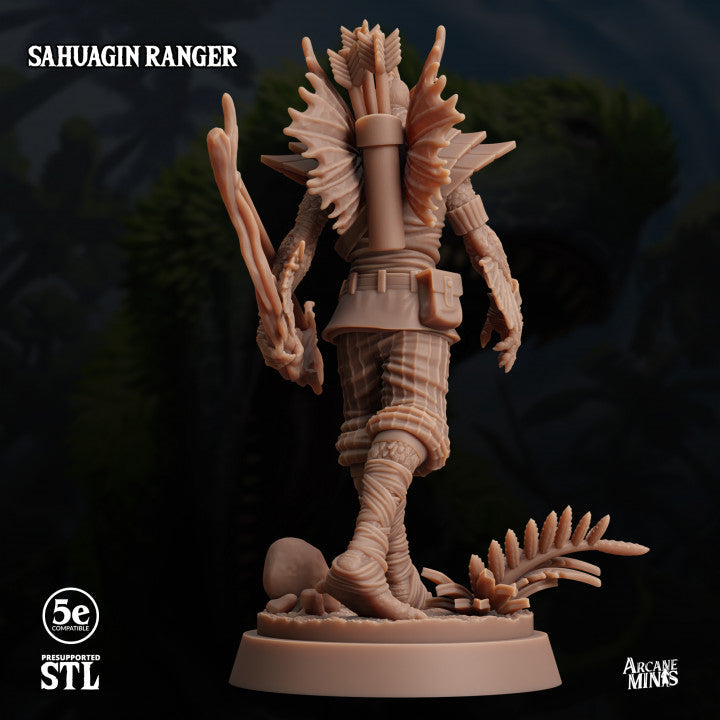 Sahuagin Ranger Bow Monster | Medium | Sordane Publishing | D&D DnD Pathfinder Miniature