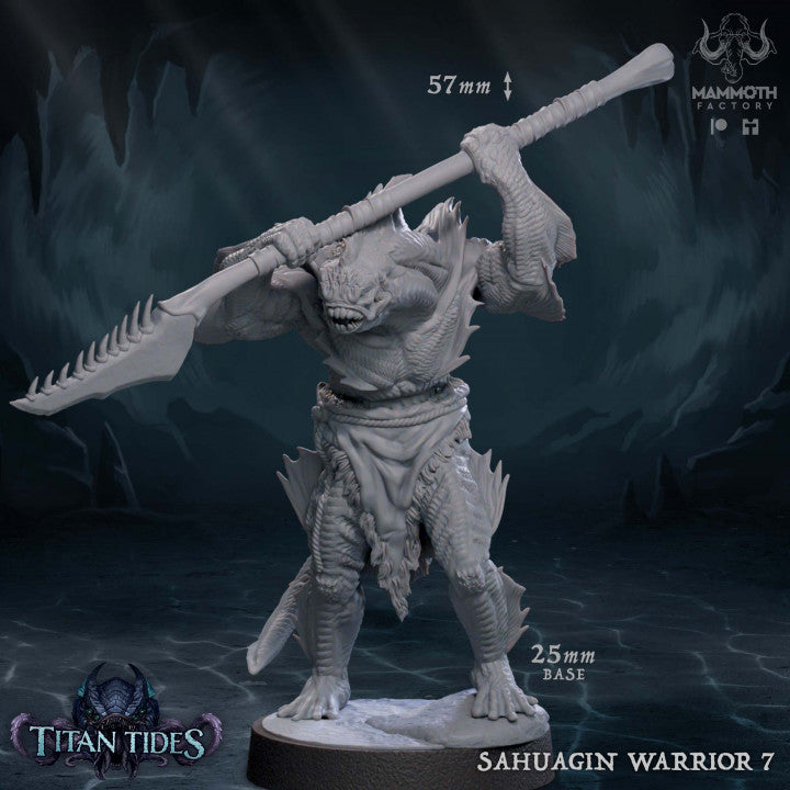 Sahuagin Warrior Humanoids Monsters | Medium | Mammoth Factory | D&D DnD Pathfinder Miniature