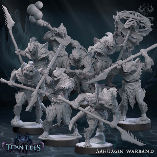 Sahuagin Warrior Humanoids Monsters | Medium | Mammoth Factory | D&D DnD Pathfinder Miniature