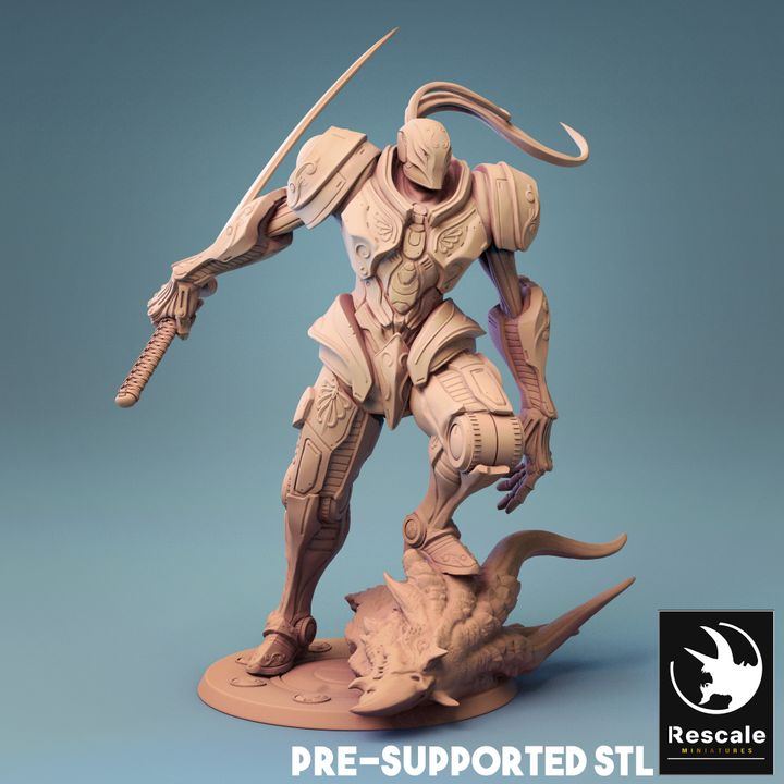 Dragon Killer Warforged Construct Miniature | Large | Rescale Miniatures | D&D DnD Pathfinder Miniature
