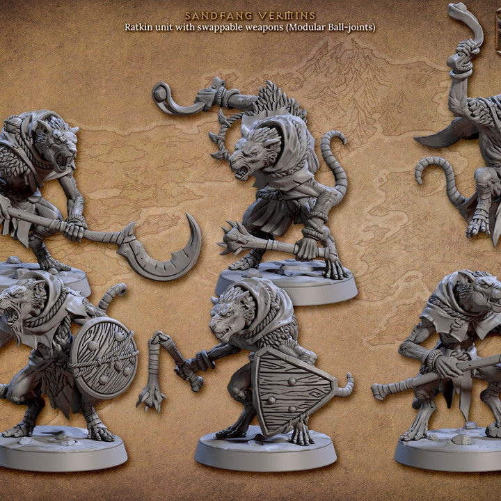 Sandfang Ratkin Rogue Miniature | Medium | Artisan Guild | D&D DnD Pathfinder Miniature