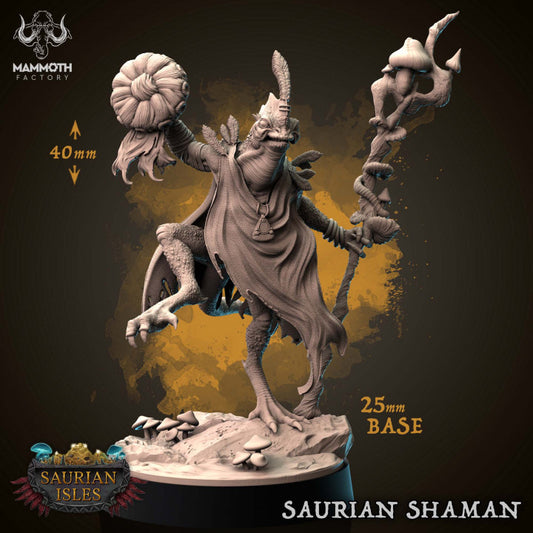 Saurian Shaman - Casting (25mm Base)