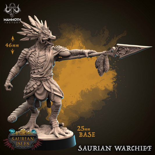 Saurian Warchief - Spear (25mm Base)
