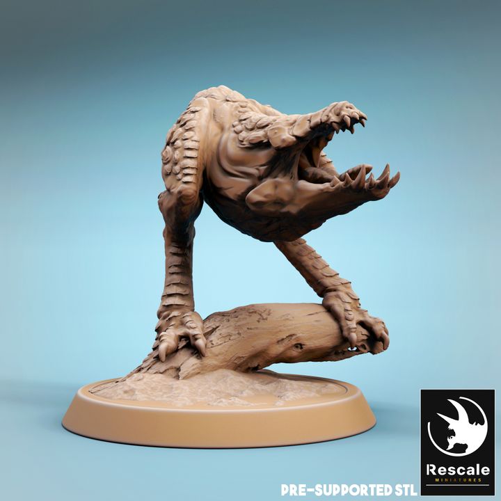 Reptilian Dinosaur Beast Monster | Medium | Rescale Miniatures | D&D DnD Pathfinder Miniature